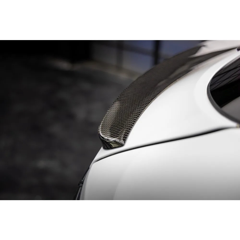 New Carbon Fiber Mid-Spoiler for for Coupe 2018-2024 Turbo 3M Tape DUCKTAIL Rear Trunk Spoiler Upainted Black